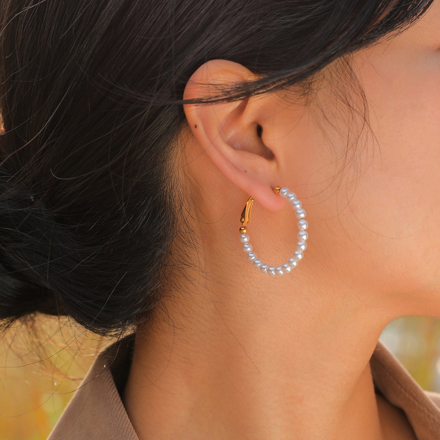 Pendientes Aro Perla